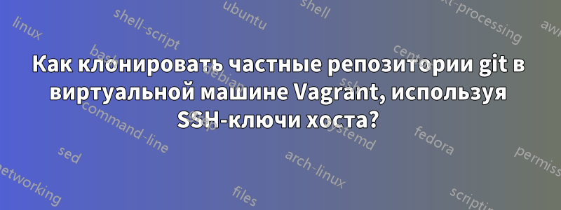 Как клонировать частные репозитории git в виртуальной машине Vagrant, используя SSH-ключи хоста?