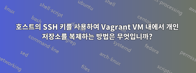 호스트의 SSH 키를 사용하여 Vagrant VM 내에서 개인 저장소를 복제하는 방법은 무엇입니까?