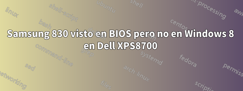 Samsung 830 visto en BIOS pero no en Windows 8 en Dell XPS8700