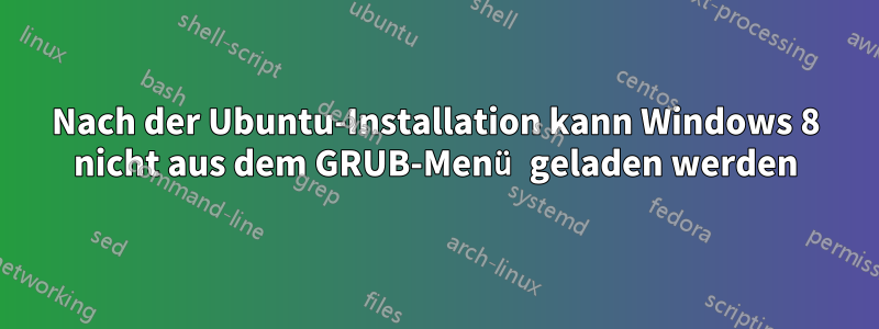 Nach der Ubuntu-Installation kann Windows 8 nicht aus dem GRUB-Menü geladen werden