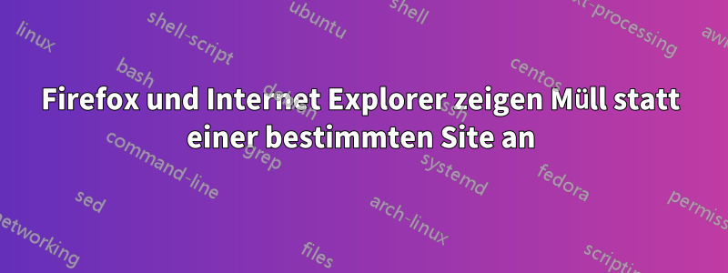 Firefox und Internet Explorer zeigen Müll statt einer bestimmten Site an