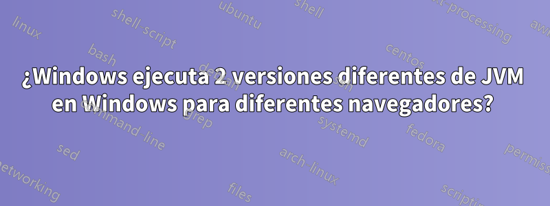 ¿Windows ejecuta 2 versiones diferentes de JVM en Windows para diferentes navegadores?