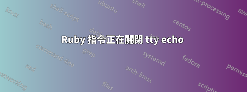 Ruby 指令正在關閉 tty echo