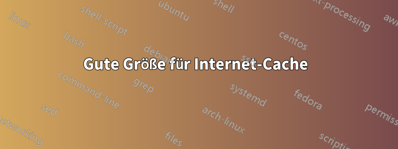 Gute Größe für Internet-Cache 