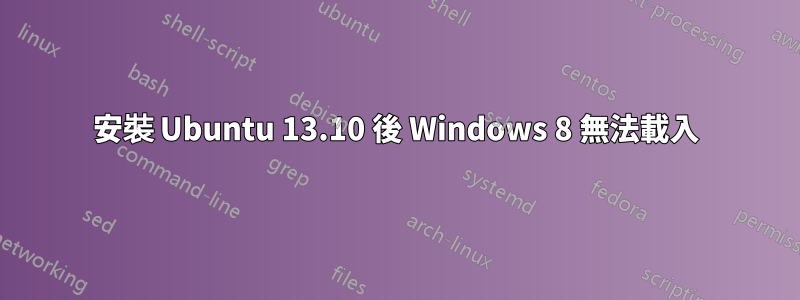 安裝 Ubuntu 13.10 後 Windows 8 無法載入