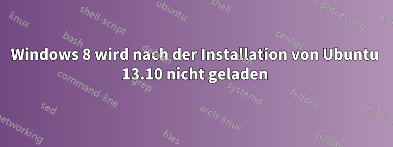 Windows 8 wird nach der Installation von Ubuntu 13.10 nicht geladen