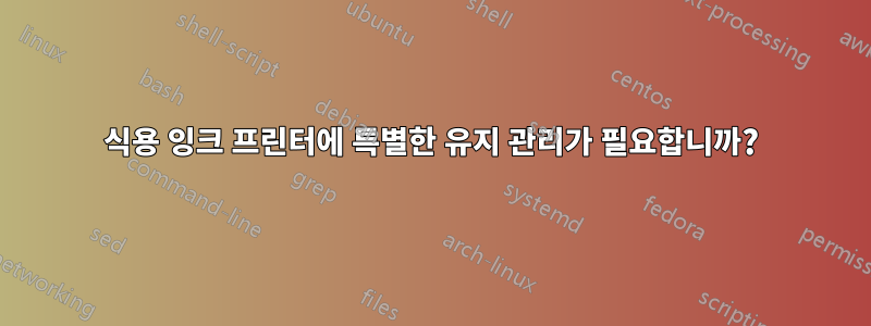 식용 잉크 프린터에 특별한 유지 관리가 필요합니까?