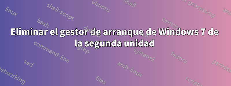 Eliminar el gestor de arranque de Windows 7 de la segunda unidad