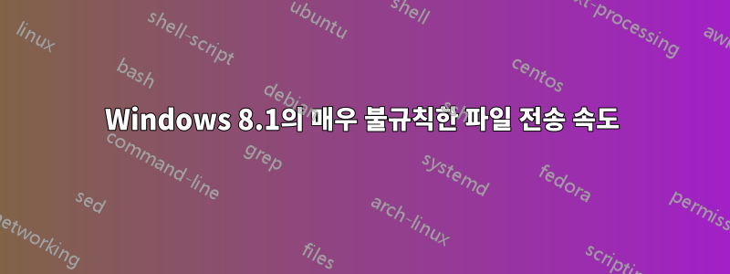 Windows 8.1의 매우 불규칙한 파일 전송 속도