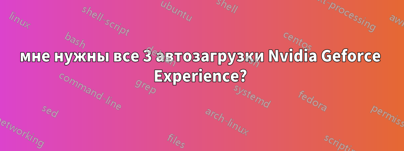 мне нужны все 3 автозагрузки Nvidia Geforce Experience?