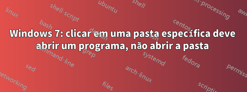 Windows 7: clicar em uma pasta específica deve abrir um programa, não abrir a pasta