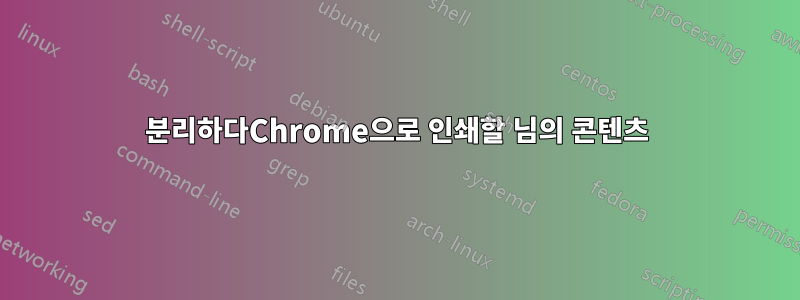 분리하다Chrome으로 인쇄할 님의 콘텐츠