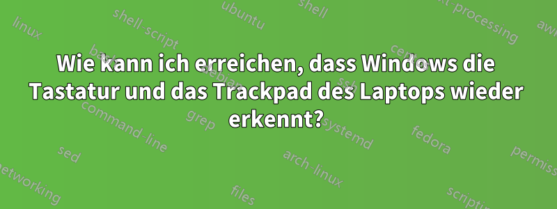 Wie kann ich erreichen, dass Windows die Tastatur und das Trackpad des Laptops wieder erkennt?