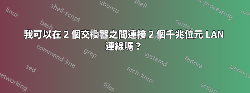 我可以在 2 個交換器之間連接 2 個千兆位元 LAN 連線嗎？