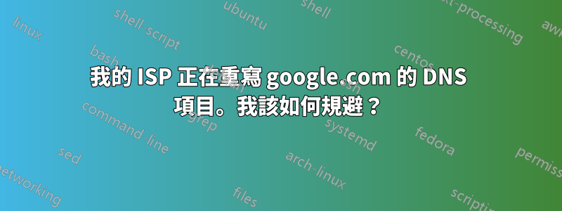 我的 ISP 正在重寫 google.com 的 DNS 項目。我該如何規避？