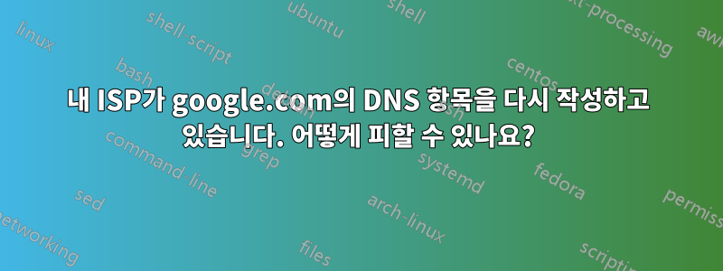 내 ISP가 google.com의 DNS 항목을 다시 작성하고 있습니다. 어떻게 피할 수 있나요?