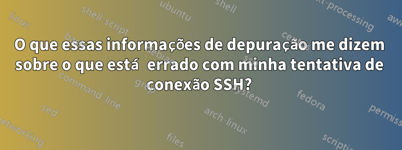 O que essas informações de depuração me dizem sobre o que está errado com minha tentativa de conexão SSH?