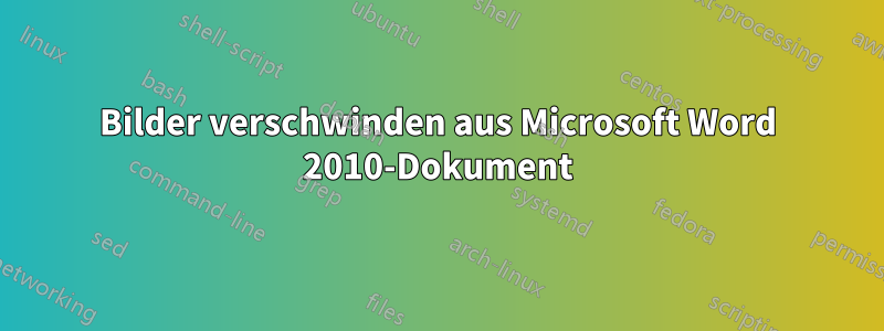 Bilder verschwinden aus Microsoft Word 2010-Dokument