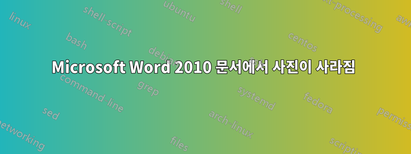 Microsoft Word 2010 문서에서 사진이 사라짐