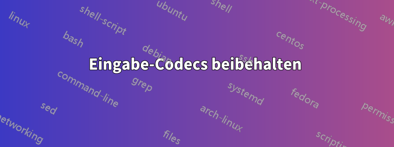 Eingabe-Codecs beibehalten