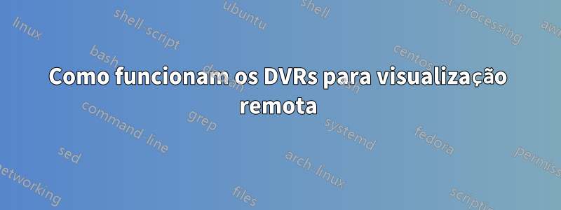 Como funcionam os DVRs para visualização remota