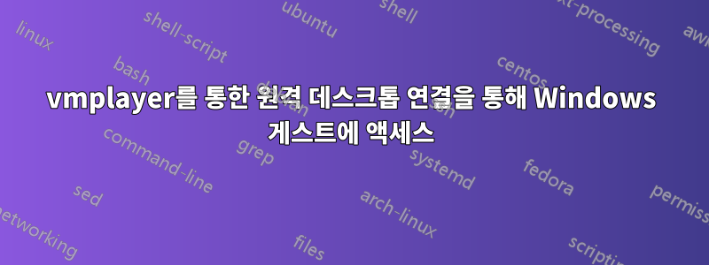 vmplayer를 통한 원격 데스크톱 연결을 통해 Windows 게스트에 액세스