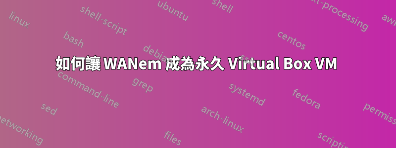 如何讓 WANem 成為永久 Virtual Box VM