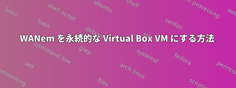 WANem を永続的な Virtual Box VM にする方法