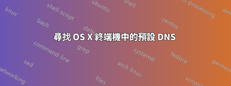 尋找 OS X 終端機中的預設 DNS