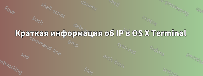 Краткая информация об IP в OS X Terminal