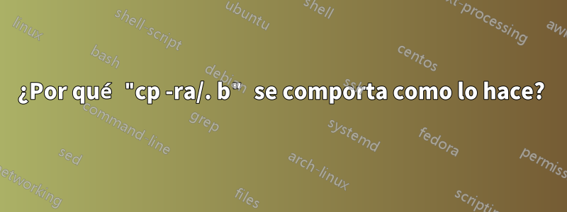 ¿Por qué "cp -ra/. b" se comporta como lo hace?