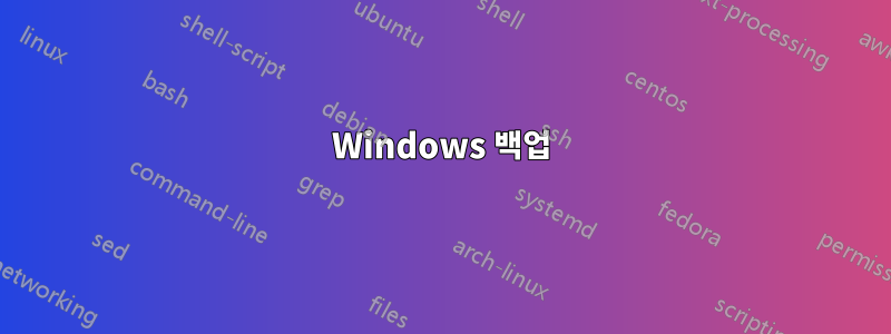 Windows 백업