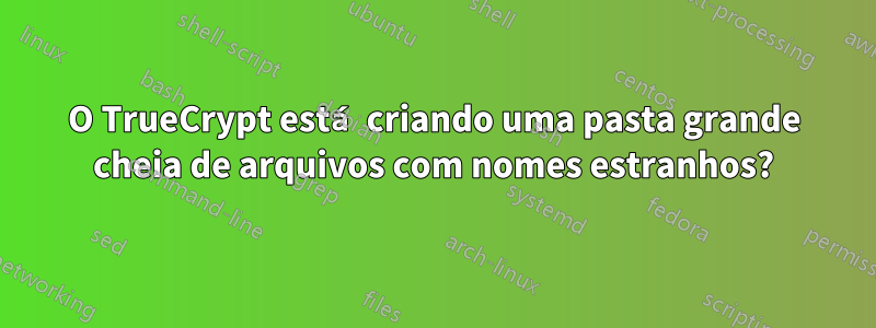 O TrueCrypt está criando uma pasta grande cheia de arquivos com nomes estranhos?