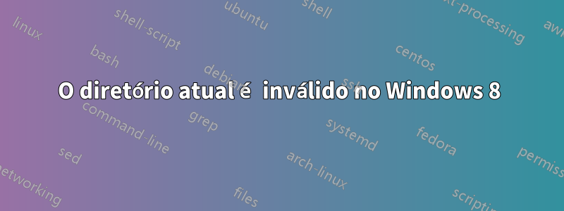 O diretório atual é inválido no Windows 8