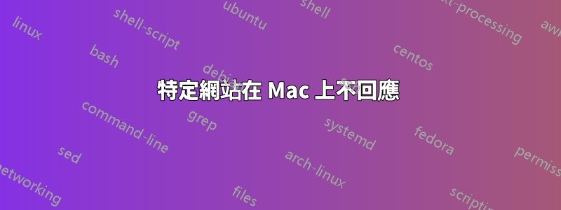 特定網站在 Mac 上不回應