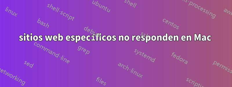 sitios web específicos no responden en Mac