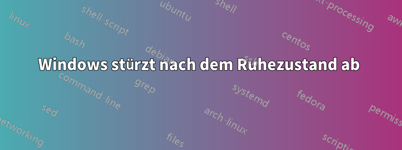 Windows stürzt nach dem Ruhezustand ab