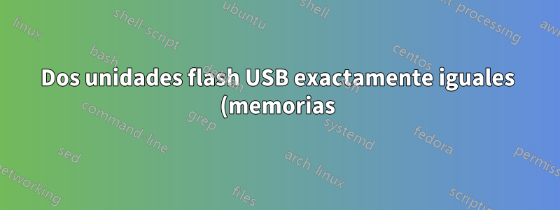 Dos unidades flash USB exactamente iguales (memorias) no exactamente iguales