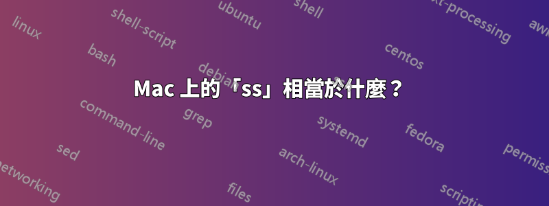 Mac 上的「ss」相當於什麼？ 