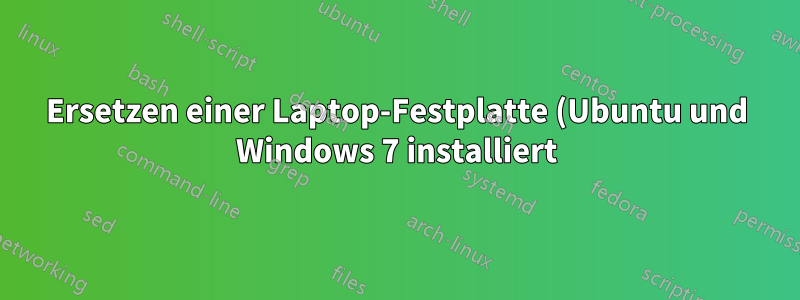 Ersetzen einer Laptop-Festplatte (Ubuntu und Windows 7 installiert)