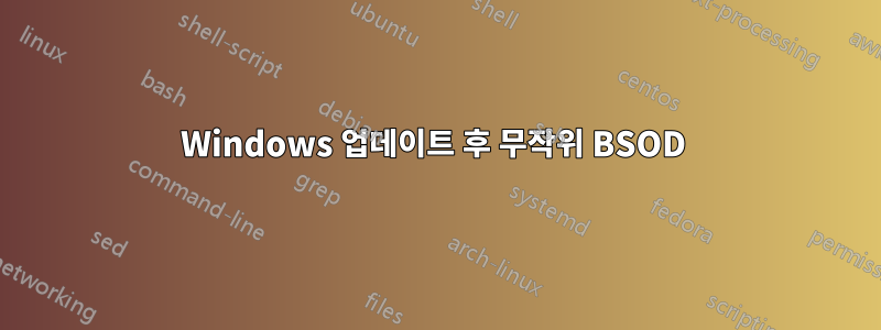 Windows 업데이트 후 무작위 BSOD 