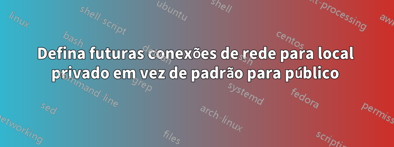 Defina futuras conexões de rede para local privado em vez de padrão para público