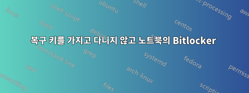 복구 키를 가지고 다니지 않고 노트북의 Bitlocker