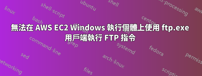 無法在 AWS EC2 Windows 執行個體上使用 ftp.exe 用戶端執行 FTP 指令