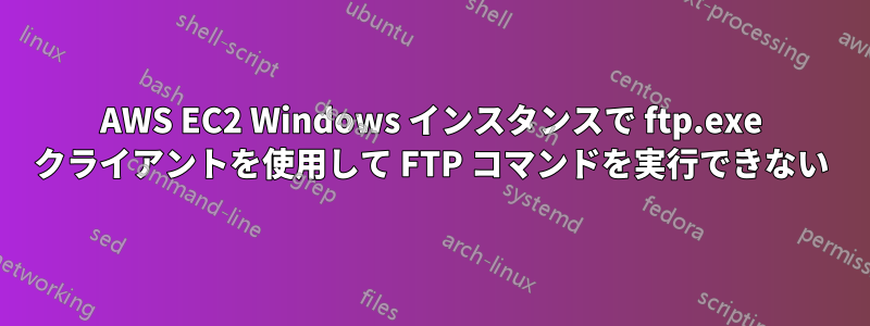 AWS EC2 Windows インスタンスで ftp.exe クライアントを使用して FTP コマンドを実行できない