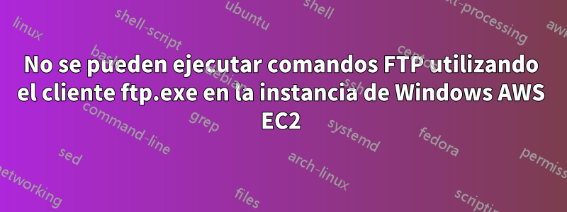 No se pueden ejecutar comandos FTP utilizando el cliente ftp.exe en la instancia de Windows AWS EC2