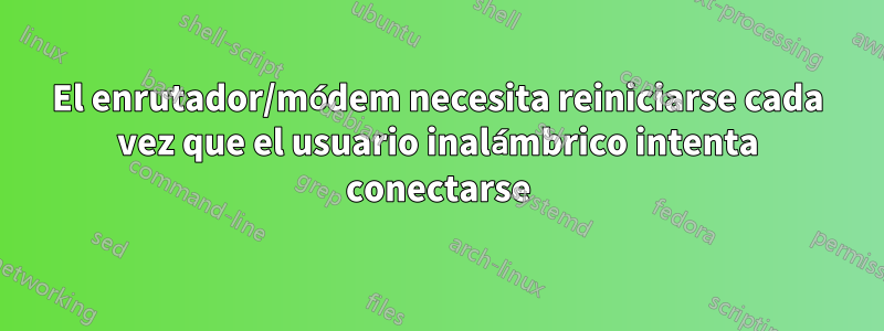 El enrutador/módem necesita reiniciarse cada vez que el usuario inalámbrico intenta conectarse