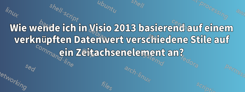 Wie wende ich in Visio 2013 basierend auf einem verknüpften Datenwert verschiedene Stile auf ein Zeitachsenelement an?