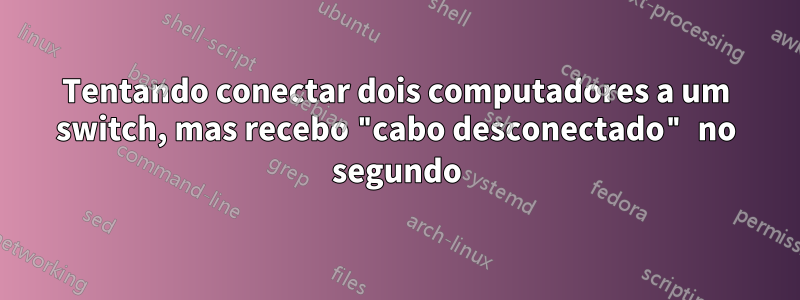 Tentando conectar dois computadores a um switch, mas recebo "cabo desconectado" no segundo