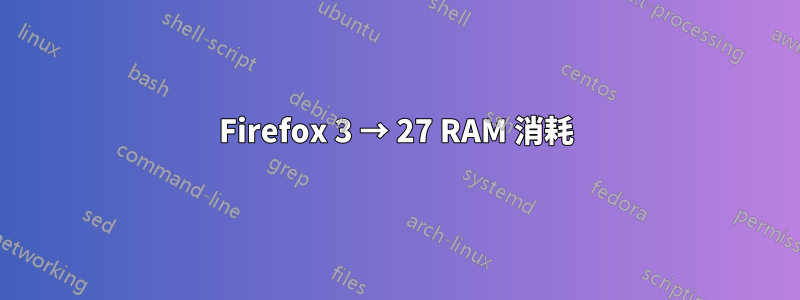 Firefox 3 → 27 RAM 消耗